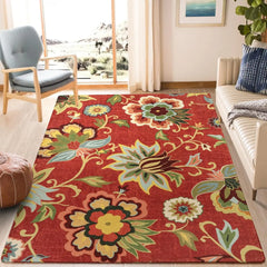Floral Washable Carpet for Living Room - 3x5 Non-Slip Lightweight Kitchen Rugs