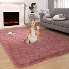 Super Soft Shaggy Rug Fluffy Bedroom Carpets, 5x8 Feet Grass Green, Modern Indoor Fuzzy Plush Area Rugs for