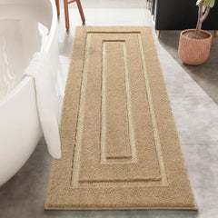Bath Rug, Black Bathroom Rug 24x60 Inch Soft Absorbent Microfiber Bathroom Runner Rug, Washable Bath Runner Rugs