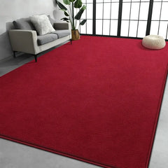 Large Area Rugs for Living Room Bedroom, 4x6 Feet Burgundy Red Rug, Minimalist Modern Shag Rug, Soft Thick Memory