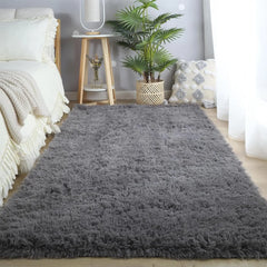 7X10 Area Rugs For Living Room: Grey Area Rug 7 X 10 Carpets For Living Room - Shag Area Rug Modern Indoor Soft Shaggy Fuzzy