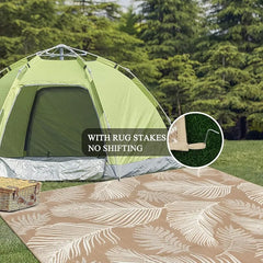 Waterproof Outdoor Rug 9x12, Reversible Plastic Straw Patio Camping Rug, Indoor Outdoor RV Mat Carpet for Deck,