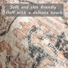 6x9 Washable Rug  Vintage Rug Traditional Floor Cover Thin Rug Retro Kitchen Indoor Distressed Non Slip Carpet