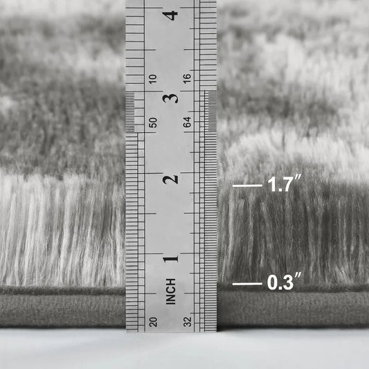 Area Rug 5x7 for Living Room – Soft Tie-Dyed Light Grey Large Shag Rug Non-Slip Indoor Floor Carpet for Bedroom