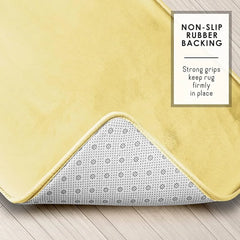 Ultra Soft Velvet Memory Foam Bath Mat Set Non-Slip Absorbent Bathroom Rugs Machine Washable Quick Dry Plush Comfort