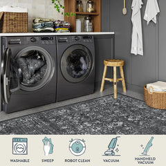 6x9 Area Rugs Washable Rugs for Bedroom Large Black Area for Bedroom, Rug