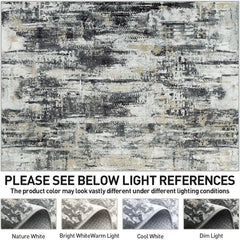 8x10 Area Rugs Washable Rug: Large Modern Abstract Living Room Rug Soft Anti-Skid Thin Carpet Indoor Floor Non-Shedding