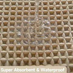 Waffle Runner Rug Bathroom, Long Boho Bathroom Rugs Non Slip Washable Super Absorbent Quick Dry Farmhouse Bathroom Decor
