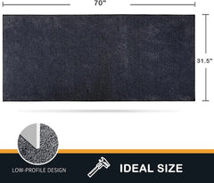 Dirt Trapper Door Mat 31.5" X 70", Non-Slip Machine Washable Entry Rug, Shoe Scraper, Dog Doormat, Super Absorbent Welcome
