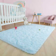 Super Soft Shaggy Rug Fluffy Bedroom Carpets, 5x8 Feet Grass Green, Modern Indoor Fuzzy Plush Area Rugs for
