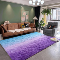 Extra Large Fluffy Area Rug, 6x9 Feet Purple Blue Modern Indoor Living Room Bedroom Home Colorful Rugs,