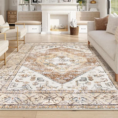 9x12 Area Rugs for Living Room - Boho Non-Slip Washable Rug Ultra-Thin Stain Resistant Large Rugs Throw Non Shedding Rug