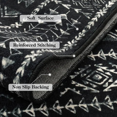 Boho Washable 3x5 Area Rugs for Kitchen Floor Entry, Black and White Rug Modern Indoor Mats for Entryway Non Slip