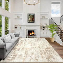 8x10 Area Rugs Washable Rug: Large Modern Abstract Living Room Rug Soft Anti-Skid Thin Carpet Indoor Floor Non-Shedding