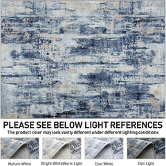 8x10 Area Rugs Washable Rug: Large Modern Abstract Living Room Rug Soft Anti-Skid Thin Carpet Indoor Floor Non-Shedding