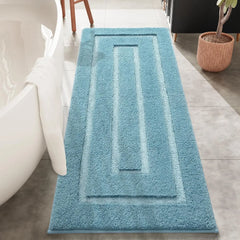 Bath Rug, Black Bathroom Rug 24x60 Inch Soft Absorbent Microfiber Bathroom Runner Rug, Washable Bath Runner Rugs