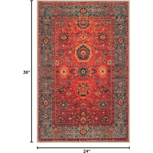 2x3 Rug - Machine Washable Entry Rug with Non-Slip Backing, Ideal for Enteryway, Kitchen, Bathroom,