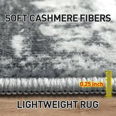 8x10 Area Rugs Washable Rug: Large Modern Abstract Living Room Rug Soft Anti-Skid Thin Carpet Indoor Floor Non-Shedding
