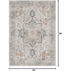 Area Rug 2x3 Doormat, Machine Washable Low Pile Rugs, Small Retro Chenille Entryway Mat for Entrance, Hallway