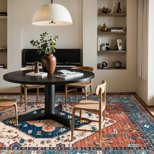 9x12 Area Rugs for Living Room - Boho Non-Slip Washable Rug Ultra-Thin Stain Resistant Large Rugs Throw Non Shedding Rug