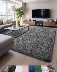 6x9 Rugs for Living Room, Large Fluffy Carpet, Fuzzy Plush Navy Shag Comfy Soft, Non-Slip Indoor Floor,for Kids Boys Girls