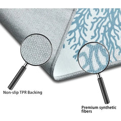 Coastal Area Rug 2x3 - Small Machine Washable Foldable Throw Rugs Non-Slip Beach Ocean Entryway Doormat Indoor