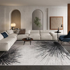 9x12 Ft Area Rugs for Living Room, Ultra-Thin Washable Large Rug Non Slip Throw Rug, Abstract Print Indoor Soft Neutral Rug