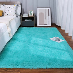 Super Soft Shaggy Rug Fluffy Bedroom Carpets, 5x8 Feet Grass Green, Modern Indoor Fuzzy Plush Area Rugs for