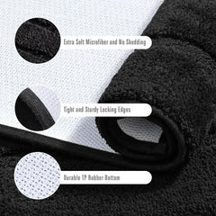 Bath Rug, Black Bathroom Rug 24x60 Inch Soft Absorbent Microfiber Bathroom Runner Rug, Washable Bath Runner Rugs