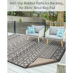 Outdoor Rug Carpet 5x8 ft, Flatweave Textured Outdoor Patio Rug Non Slip Indoor Outdoor Rugs