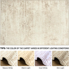 8x10 Area Rugs Washable: Anti-Skid Abstract Modern Living Room Soft Thin (Beige Light Brown, 8'x10'), Rug