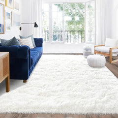 8x10 Area Rugs, Ultra Soft Large Shag Black Living Room Fluffy Rug Carpet for Bedroom, Plush Modern Floor Rug for Kids Room