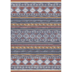 Washable Area Rug Non-Slip Durable Low Pile Moroccan Print Soft Microfiber Living Room Bedroom High-Traffic Areas 3x5