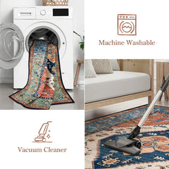 9x12 Area Rugs for Living Room - Boho Non-Slip Washable Rug Ultra-Thin Stain Resistant Large Rugs Throw Non Shedding Rug