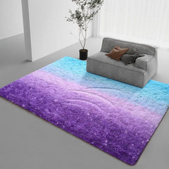Extra Large Fluffy Area Rug, 6x9 Feet Purple Blue Modern Indoor Living Room Bedroom Home Colorful Rugs,