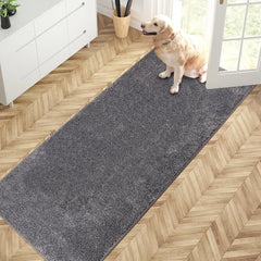 Dirt Trapper Door Mat 31.5" X 70", Non-Slip Machine Washable Entry Rug, Shoe Scraper, Dog Doormat, Super Absorbent Welcome