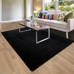 6x9 Black Washable Fuzzy Bedroom, Soft Fluffy Indoor Carpets, Rug