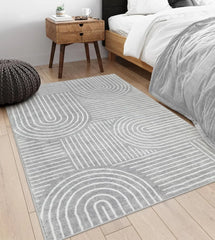 Abstract Washable Area Rug, 5x7 Rug for Bedroom Non-Slip Soft Living Room Rug, Ultra-Thin Modern Black and White Rug Stain