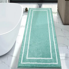 Runner Rug for Bathroom, 24x71 Modern Gray Long Bathroom Rug Non Slip Machine Washable