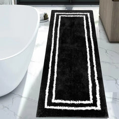 Runner Rug for Bathroom, 24x71 Modern Gray Long Bathroom Rug Non Slip Machine Washable