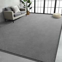 Large Area Rugs for Living Room Bedroom, 4x6 Feet Burgundy Red Rug, Minimalist Modern Shag Rug, Soft Thick Memory
