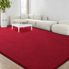 Large Area Rugs for Living Room Bedroom, 4x6 Feet Burgundy Red Rug, Minimalist Modern Shag Rug, Soft Thick Memory