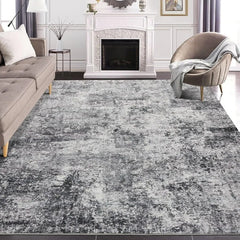 Area Rug Living Room Rugs - 9x12 Large Soft Indoor Neutral Modern Abstract Low Pile Washable Rug Carpet for Bedroom Dining