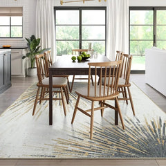9x12 Ft Area Rugs for Living Room, Ultra-Thin Washable Large Rug Non Slip Throw Rug, Abstract Print Indoor Soft Neutral Rug