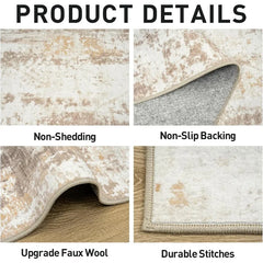 8x10 Area Rugs Washable Rug: Large Modern Abstract Living Room Rug Soft Anti-Skid Thin Carpet Indoor Floor Non-Shedding