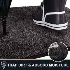 Dirt Trapper Door Mat 31.5" X 70", Non-Slip Machine Washable Entry Rug, Shoe Scraper, Dog Doormat, Super Absorbent Welcome