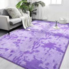 Large Area Rugs for Living Room Bedroom, 4x6 Ft Tie-Dyed Navy Blue Ultra Soft Comfy Thickened Memory-