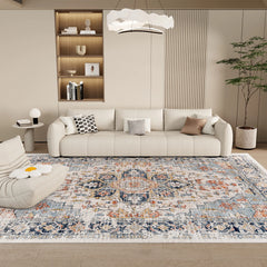 Orhopui vintage boho design, washable area rugs non-slip rugs for living room bedroom traditional woven rugs stain resistant