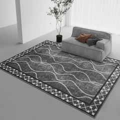 Vintage Bordered Washable Area Rugs 6x9, Soft Rugs for Living Room Non-Shedding Modern Bedroom Rug,