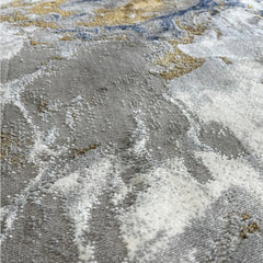 Marble Swirl Abstract Area Rug, Blue 9x12